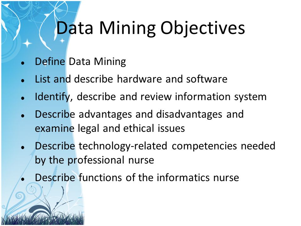 Data Mining Objectives